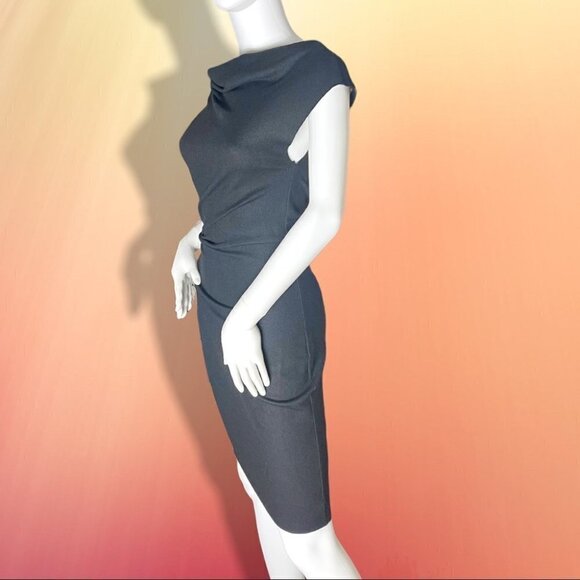 HELMUT Lang Sonar Wool Asymmetrical Black Dress Size P (XS) - Picture 5 of 15